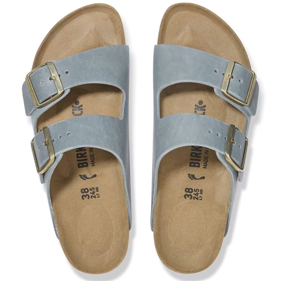 Birkenstock Arizona Oiled Leather Sandaler, Basalt Gray